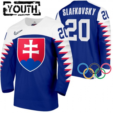 Dětské Hokejový Dres Slovensko Juraj Slafkovsky 20 2022 Winter Olympics Navy Authentic